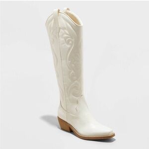 SIZE 9 IVORY Women's Kenzi Western Boots with Memory Foam Insole - Wild Fable